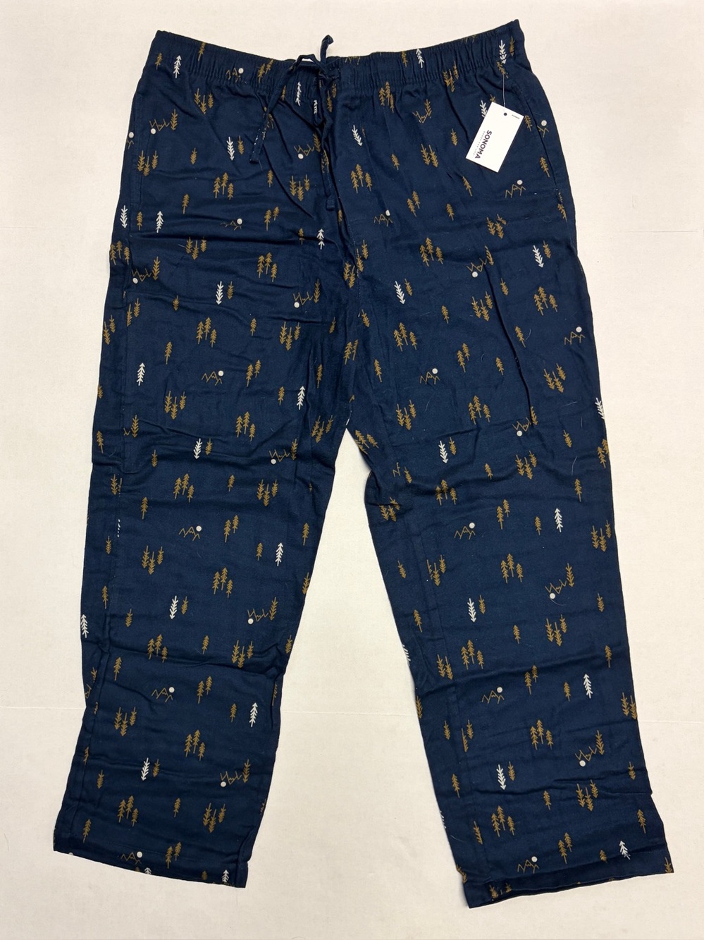 Men’s Sonoma Flannel Pajama Pants XL NWT Blue Forest Print Sleep Lounge Pants